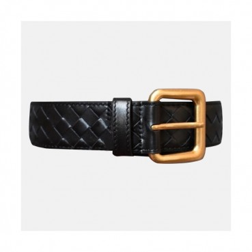 Bottega Veneta 2019 Intrecciato Continental Mens Belt - 보테가베네타 인트레치아토 남성 벨트 Bot0036x.Size(3.5cm).블랙금장