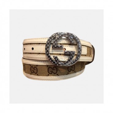 Gucci 2019 Mens GG Buckle Leather Belt - 구찌 신상 남성 GG 버클 레더 벨트 Guc0653x.Size(3.5cm).화이트