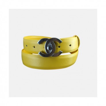 [매장판]Chanel 2019 Ladies Classic CC Buckle Leather Belt - 샤넬 여성 클랙식 CC 버클 레더 벨트 Cnl0150x.Size(3.0CM).옐로우