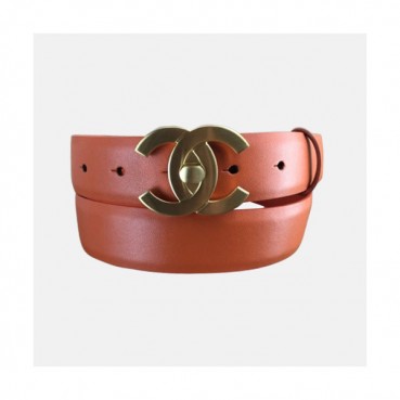 [매장판]Chanel 2019 Ladies Classic CC Buckle Leather Belt - 샤넬 여성 클랙식 CC 버클 레더 벨트 Cnl0147x.Size(3.0CM).오렌지