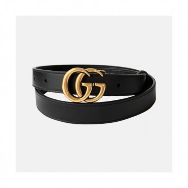Gucci 2019 Ladies GG Buckle Leather Belt - 구찌 신상 여성 GG 버클 레더 벨트 Guc0651x.Size(2.0cm).블랙