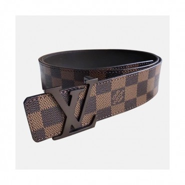 Louis vuitton 2019 Mens Damier Initial Leather Belt - 루이비통 남성 다미에 이니셜 레더 벨트 Lou0724x.Size(4.0cm).브라운