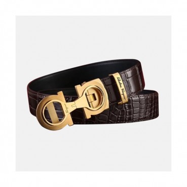 Salvatore Ferragamo 2019 Mens Gancio Leather Belt - 살바토레 페라가모 남성 간치니 레더 벨트 Fer0124x.Size(3.5CM).2컬러(블랙은장/브라운금장)