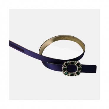 [매장판]Roger Vivier 2019 Ladies Crown Jewels Leather Belt - 로저비비에 여성 실크 쥬얼리 벨트 Rog0010x.Size(3.0cm).네이비