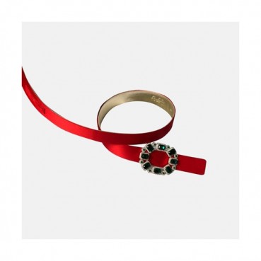 [매장판]Roger Vivier 2019 Ladies Crown Jewels Leather Belt - 로저비비에 여성 실크 쥬얼리 벨트 Rog008x.Size(3.0cm).레드
