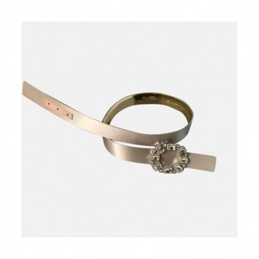 [매장판]Roger Vivier 2019 Ladies Crown Jewels Leather Belt - 로저비비에 여성 실크 쥬얼리 벨트 Rog007x.Size(3.0cm).아이보리