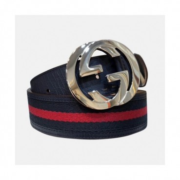Gucci 2019 Mens GG Buckle Leather Belt - 구찌 신상 남성 GG 버클 레더 벨트 Guc0639x.Size(3.8cm).네이비은장