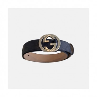 [매장판]Gucci 2019 Mens GG Buckle Leather Belt - 구찌 신상 남성 GG 버클 레더 벨트 Guc0632x.Size(4.0cm).네이비은장