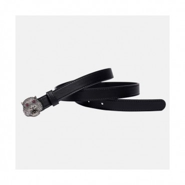 [매장판]Gucci 2019 Ladies Skull Cubic Buckle Leather Belt - 구찌 신상 여성 스컬 큐빅 버클 레더 벨트 Guc0628x.Size(2.0cm).블랙