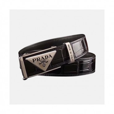 [매장판]Prada 2019 Mens Business Leather Belt - 프라다 남성 신상 비지니스 레더 벨트 Pra0439x.Size(3.5cm).2컬러(블랙은장/브라운금장)