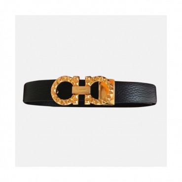 Salvatore Ferragamo 2019 Ladies Gancio Leather Belt - 살바토레 페라가모 여성 간치니 레더 벨트 Fer0105x.Size(2.5CM).블랙금장