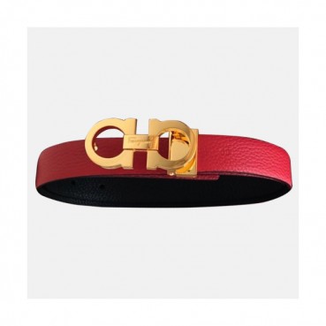 Salvatore Ferragamo 2019 Ladies Gancio Leather Belt - 살바토레 페라가모 여성 간치니 레더 벨트 Fer0102x.Size(2.5CM).레드금장