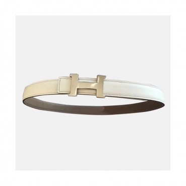 [매장판]Hermes 2019 Ladies Reversible 'H' Initial Buckle Constance Belt - 에르메스 여성 리버시블 H 이니셜 버클 콘스탄스 벨트 Her0076x.Size(2.4cm).화이트은장
