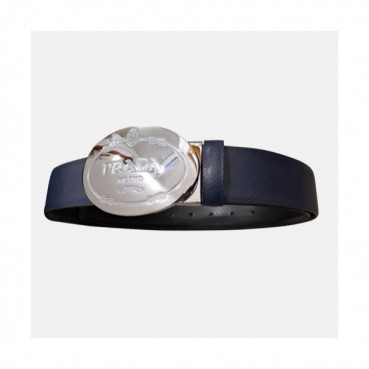 [매장판]Prada 2019 Mens Saffiano Business Reversible Leather Belt - 프라다 남성 신상 사피아노 비지니스 리버서블 레더 벨트 Pra0433x.Size(3.4cm).2컬러(네이비은장/네이비금장)