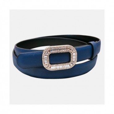 Roger Vivier 2019 Ladies Signature Juwel Buckle Leather Belt - 로저비비에 시그니처 쥬얼리 버클 레더 벨트 Rog0055x.Size(2.0CM).네이비