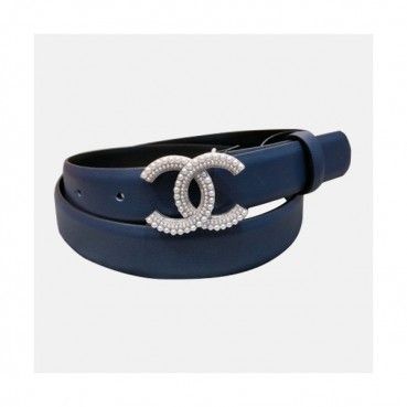 Chanel 2019 Ladies CC Pearl Buckle Leather Belt - 샤넬 여성 CC 진주 버클 레더 벨트 Cnl0134x.Size(2.5CM)네이비
