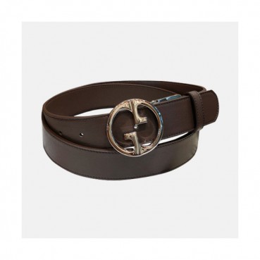 Gucci 2019 Ladies GG Buckle Leather Belt - 구찌 신상 여성 GG 버클 레더 벨트 Guc0614x.Size(3.4cm).브라운은장