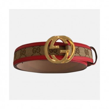 Gucci 2019 Ladies GG Logo Leather Belt - 구찌 신상 여성 GG 로고 레더 벨트 Guc0612x.Size(3.5cm).레드금장