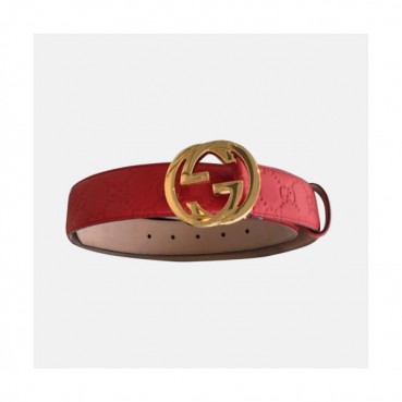 Gucci 2019 Ladies GG Logo Leather Belt - 구찌 신상 여성 GG 로고 레더 벨트 Guc0608x.Size(3.5cm).레드금장