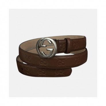 Gucci 2019 Ladies Vintage GG Logo Leather Belt - 구찌 신상 여성 빈티지 GG 로고 레더 벨트 Guc0606x.Size(2.5cm).2컬러(브라운금장/브라운은장)