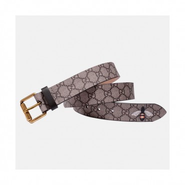 Gucci 2019 Mens Signature Honeybee Leather Belt - 구찌 신상 남성 시그니처 꿀벌 레더 벨트 Guc0605x.Size(3.5cm).브라운금장
