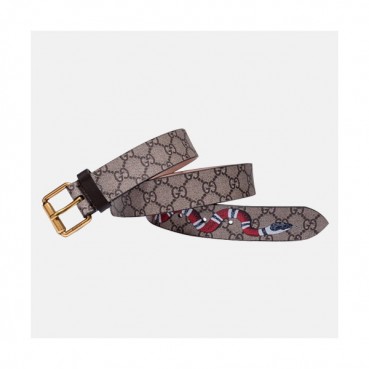 [매장판]Gucci 2019 Mens Signature Snake Leather Belt - 구찌 신상 남성 시그니처 스네이크 레더 벨트 Guc0603x.Size(3.5cm).브라운금장