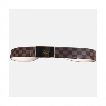 Louis vuitton 2019 Mens Damier Logo Leather Belt M0132 - 루이비통 남성 다미에 로고 레더 벨트 Lou0705x.Size(4.0cm).브라운금장