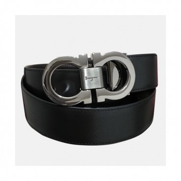 Ferragamo 2019 Mens Claasic Leather Belt - 페라가모 남성 업그레이드 클래식 레더 벨트 Fer0086x.Size(3.5CM)블랙실버버클