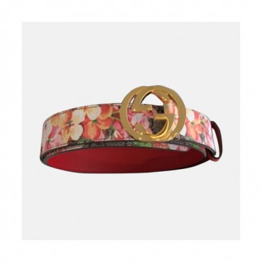 Gucci 2019 Reversible Laides GG Flower Leather Belt -구찌 리버시블 여성 신상 GG 플라워 레더 벨트 Guc0589x.Size(3.5cm).레드금장