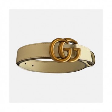 Gucci 2019 Reversible Laides GG Leather Belt -구찌 리버시블 여성 신상 GG 레더 벨트 Guc0587x.Size(3.0cm).크림금장