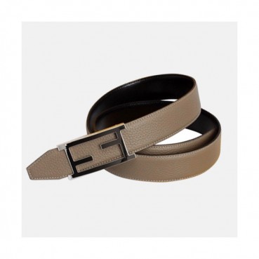 [매장판]Fendi 2019 Mens Double 'F' Logo Reversible Leather Bellt - 펜디 남성 더블 'F'로고 양면 레더 벨트 Fen0095x.Size(3.4cm).카키