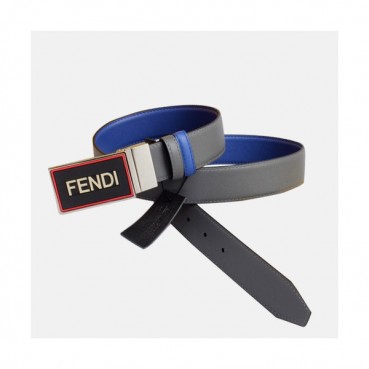 [매장판]Fendi 2019 Mens Cajual Box Logo Reversible Leather Bellt - 펜디 남성 캐쥬얼 박스 로고 양면 레더 벨트 Fen0091x.Size(3.4CM).그레이