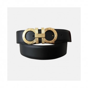 Ferragamo 2019 Mens Vintage Buckle Leather Belt - 페레가모 남성 신상 빈티지 버클 레더 벨트 Fer003x.Size(3.5CM).블랙금장