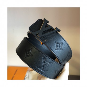 Louis Vuitton 2021 Men's Leather Belt,4.0cm,LOUBT0175 - 루이비통 2021 남성용 레더 벨트,4.0cm,블랙