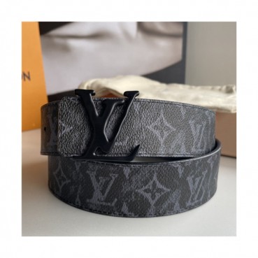 Louie Vuitton 2021 Men's Leather Belt,4.0cm,LOUBT0179 - 루이비통 2021 남성용 레더 벨트,4.0cm,블랙