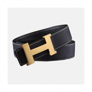 Hermes Mens Business Initial Logo Leather Belt - 에르메스 남성 비지니스 이니셜 로고 가죽 벨트 Her0181x.Size(3.8cm).2컬러(블랙은장/블랙금장)