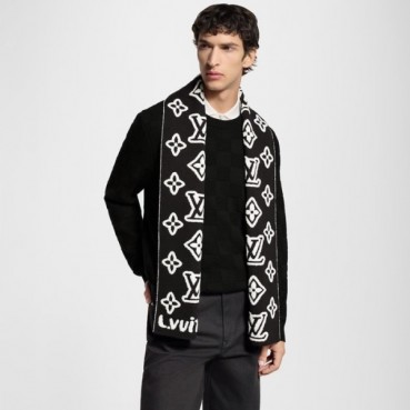 루이비통 남성 모노그램 블래스트 니티드 스카프 - Louis vuitton Mens Monogram Blast Knitted Scarf 