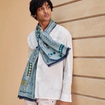 에르메스 남성 실크 머플러 - Hermes Mens Silk Muffler 