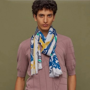 에르메스 남성 실크 머플러 - Hermes Mens Silk Muffler 