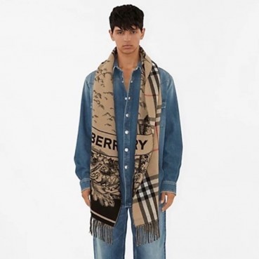 버버리 남/녀 양면 머플러 - Burberry Unisex Reversible Muffler 