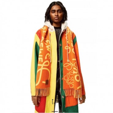 로에베 남/녀 양면 머플러 - Loewe Unisex Orange Muffler 