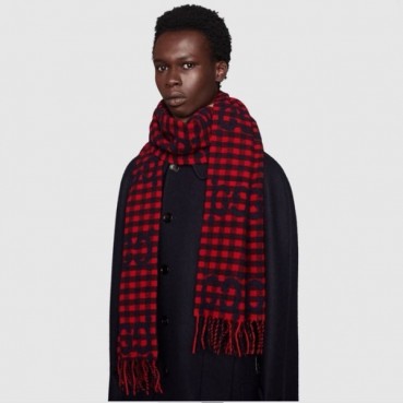 구찌 여성 레드 머플러 - Gucci Womens Red Muffler 