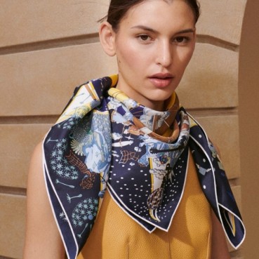 에르메스 여성 네이비 스카프 - Hermes Womens Navy Scarf 