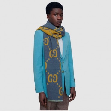 구찌 남/녀 블루 머플러 - Gucci Unisex Blue Muffler 