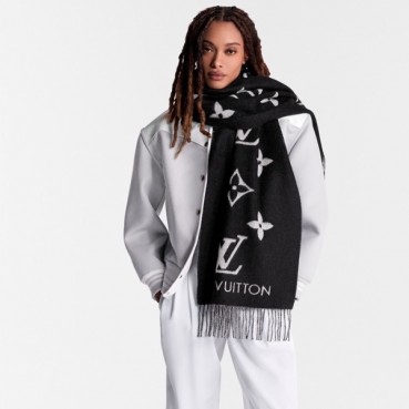 루이비통 여성 블랙 머플러 - Louis vuitton Womens Black Muffler 