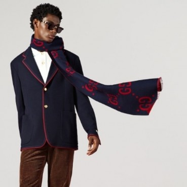 구찌 남/녀 네이비 머플러 - Gucci Unisex Navy Muffler 