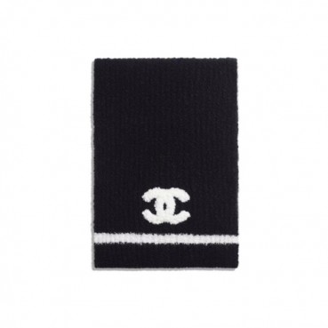샤넬 여성 블랙 머플러 - Chanel Womens Black Muffler 