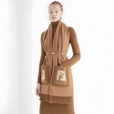 펜디 여성 카멜 머플러 - Fendi Womens Camel Muffler 