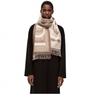 로에베 남/녀 카멜 머플러 - Loewe Unisex Camel Muffler 