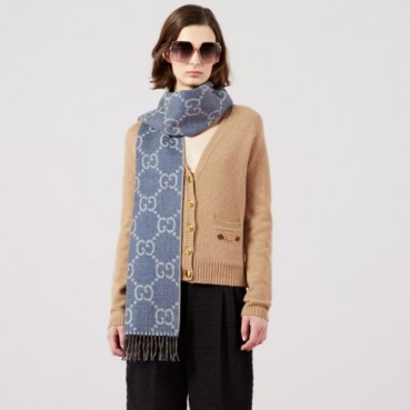 구찌 남/녀 블루 머플러 - Gucci Unisex Blue Muffler 